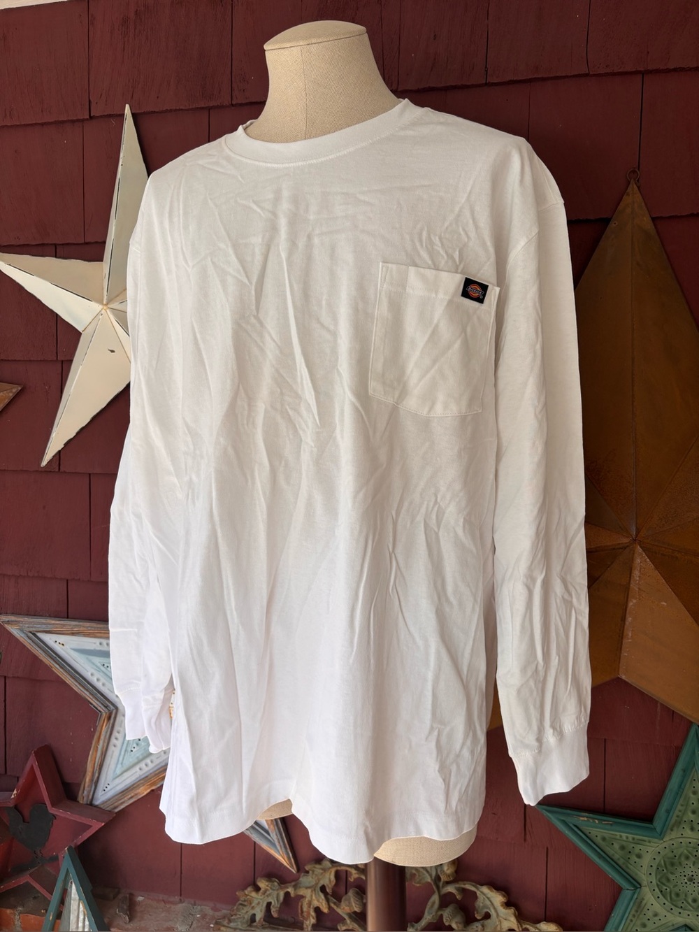 NWOT Dickies Long Sleeve White T Shirt Pocket Men’s Size 3XL